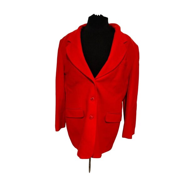Vintage Charter Club Red Wool Cashmere Angora Blazer Women’s 12 – Lined - Picture 1 of 11